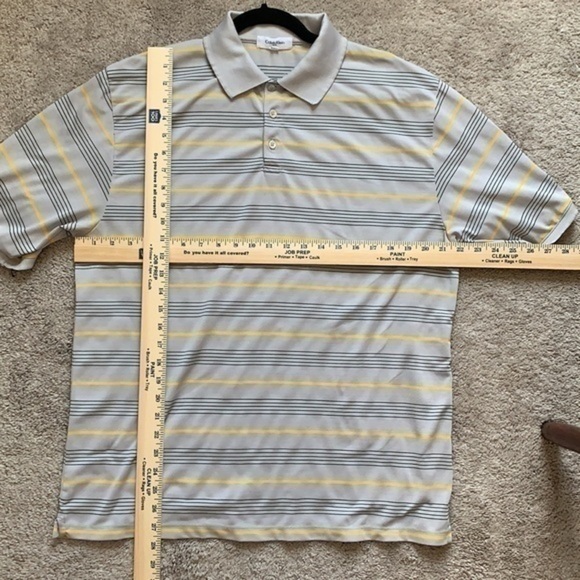 Calvin Klein Golf grey and yellow stripe polo top - Picture 6 of 10
